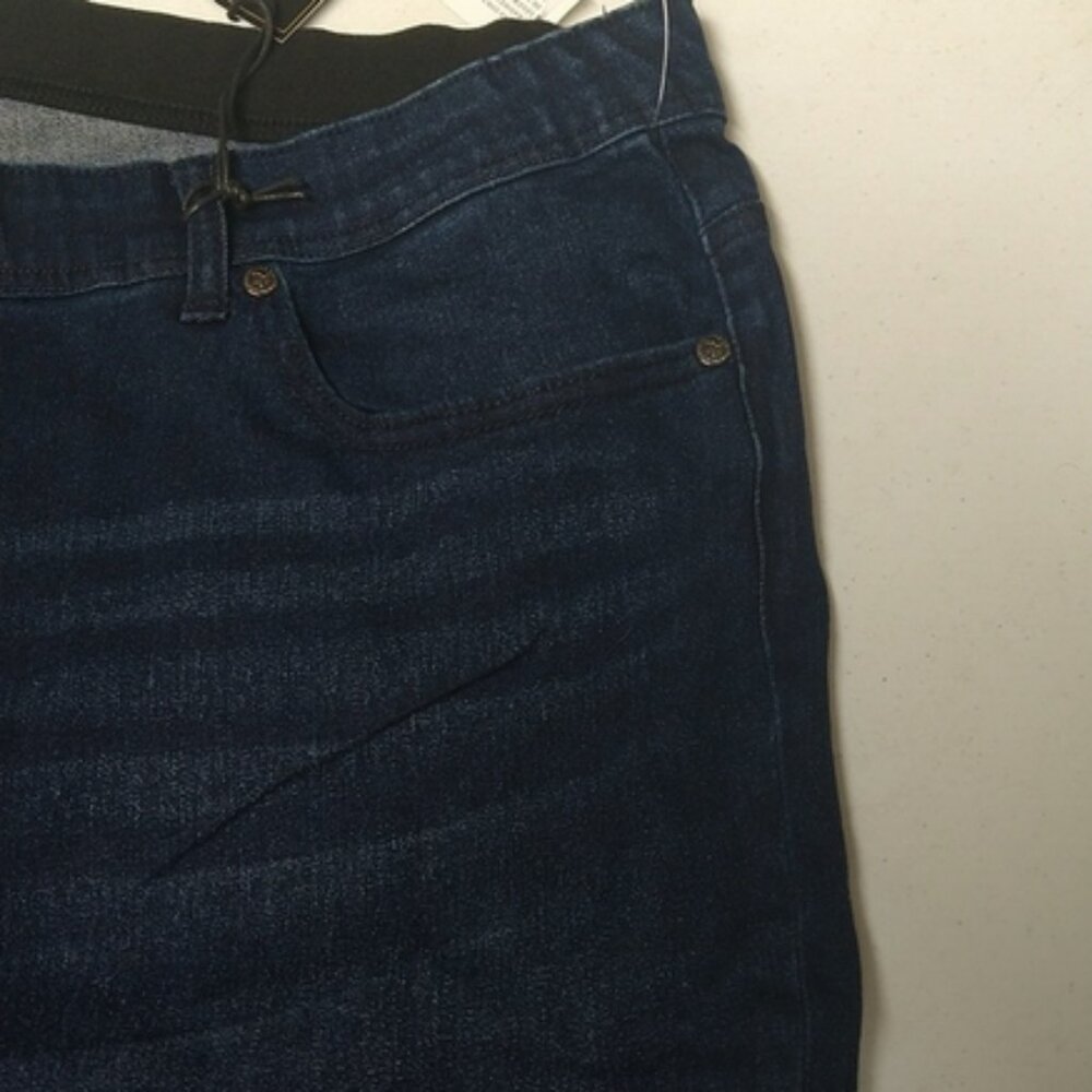 NEW! 5 Pocket Super Stretch Jeggings, Dark Wash Denim - Plus Size TALL - Picture 4 of 10